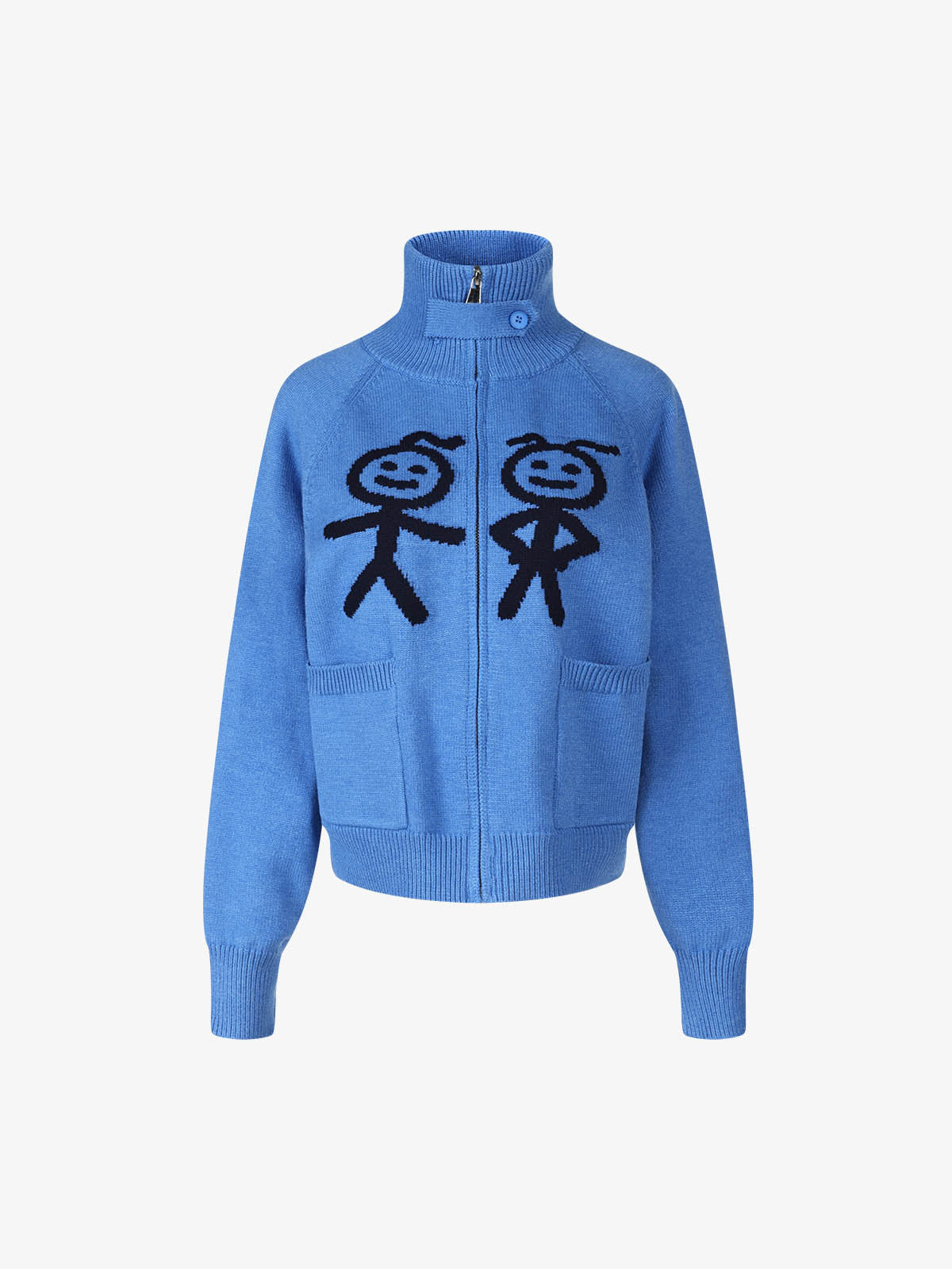 Stick Figure Jacquard Cardigan