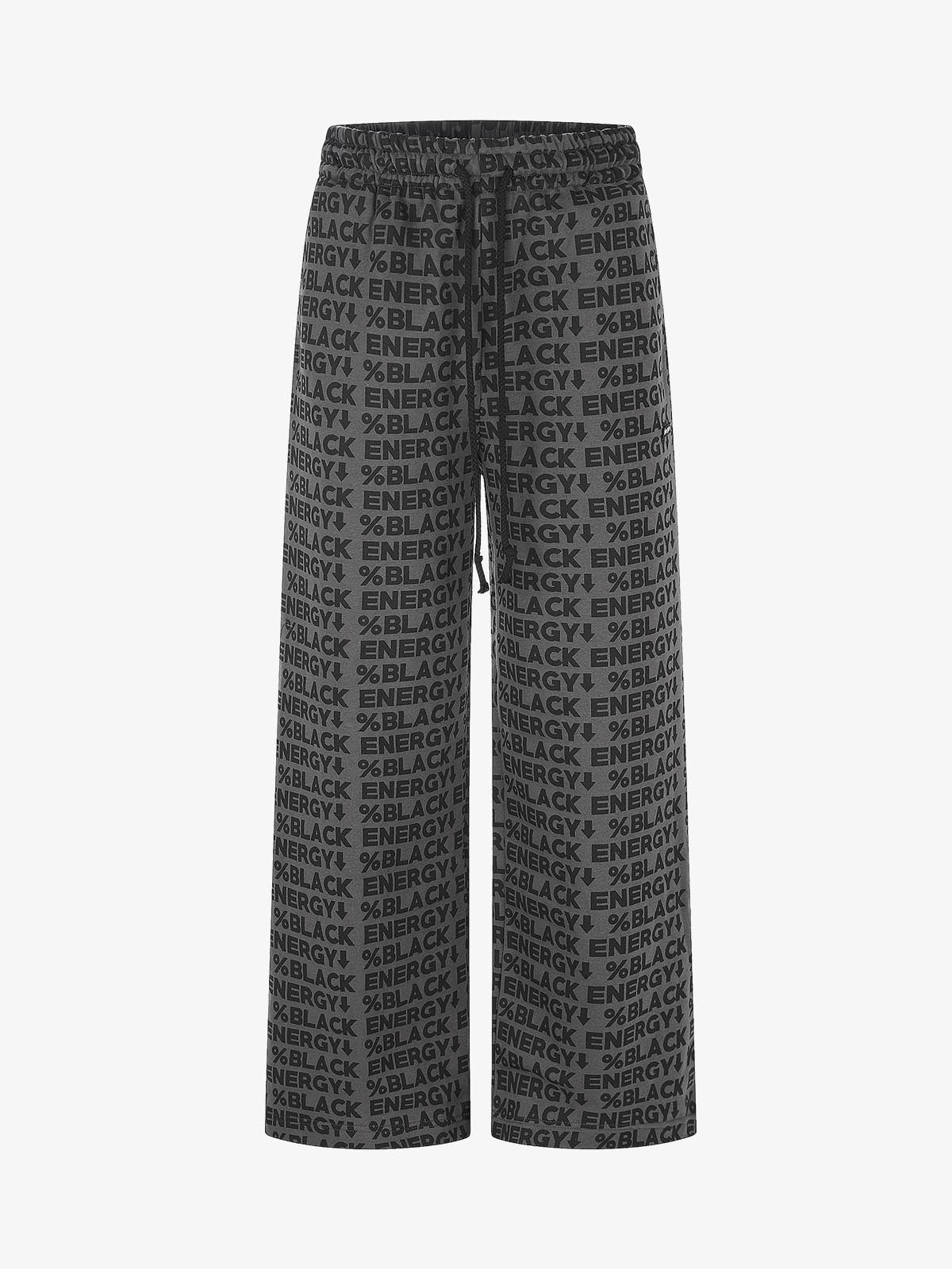 All-Over Letter Graphic Sweatpants; Black / S, Black / M, Black / L, Black / XL