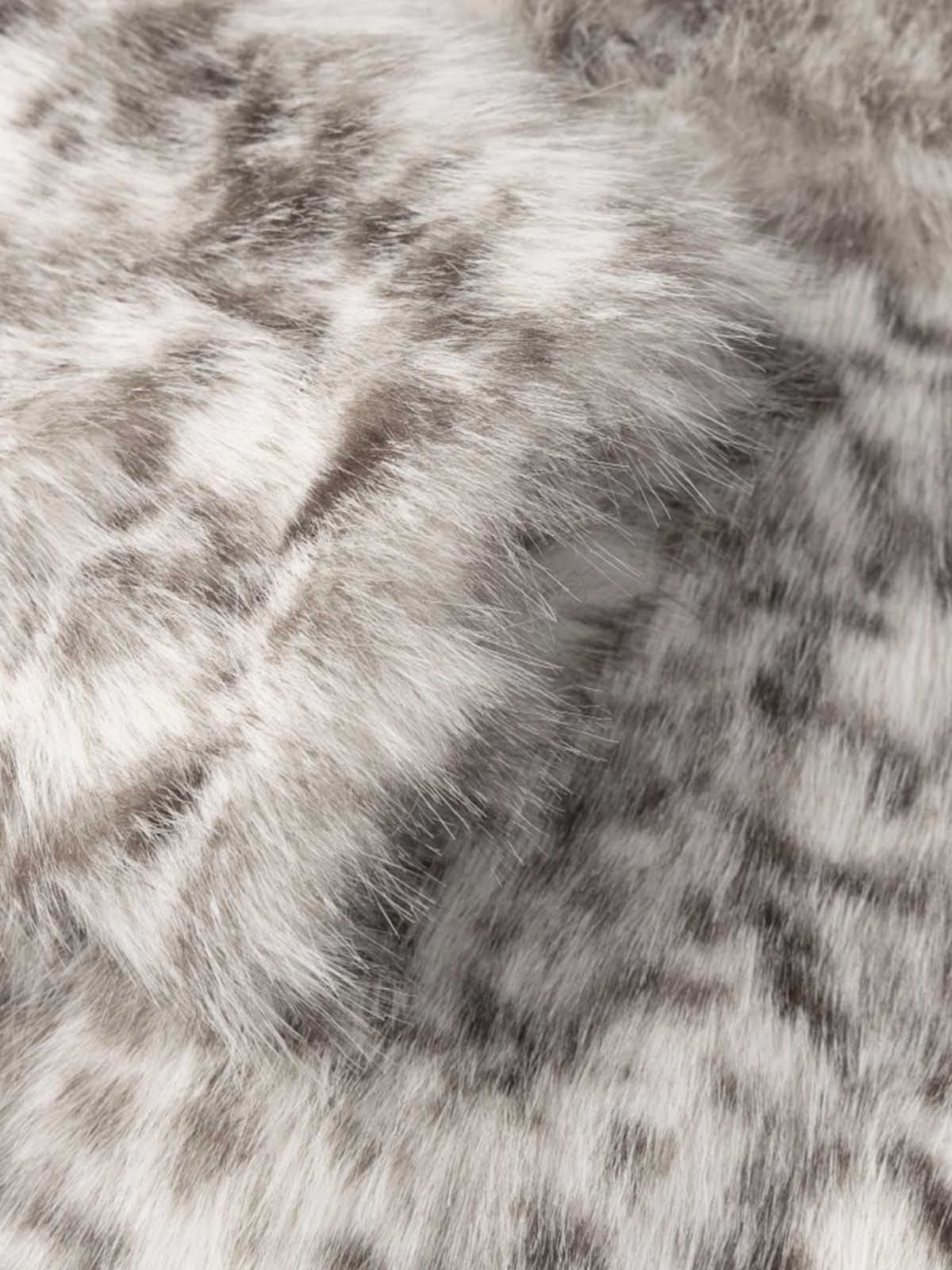 Leopard Faux-Fur Coat; Gray / S, Gray / M, Gray / L, Gray / XL