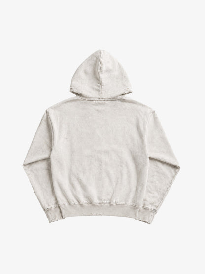 Cropped Flag Zip Hoodie; Terry Wash White / M, Terry Wash White / L, Terry Wash White / XL, Terry Wash White / 2XL