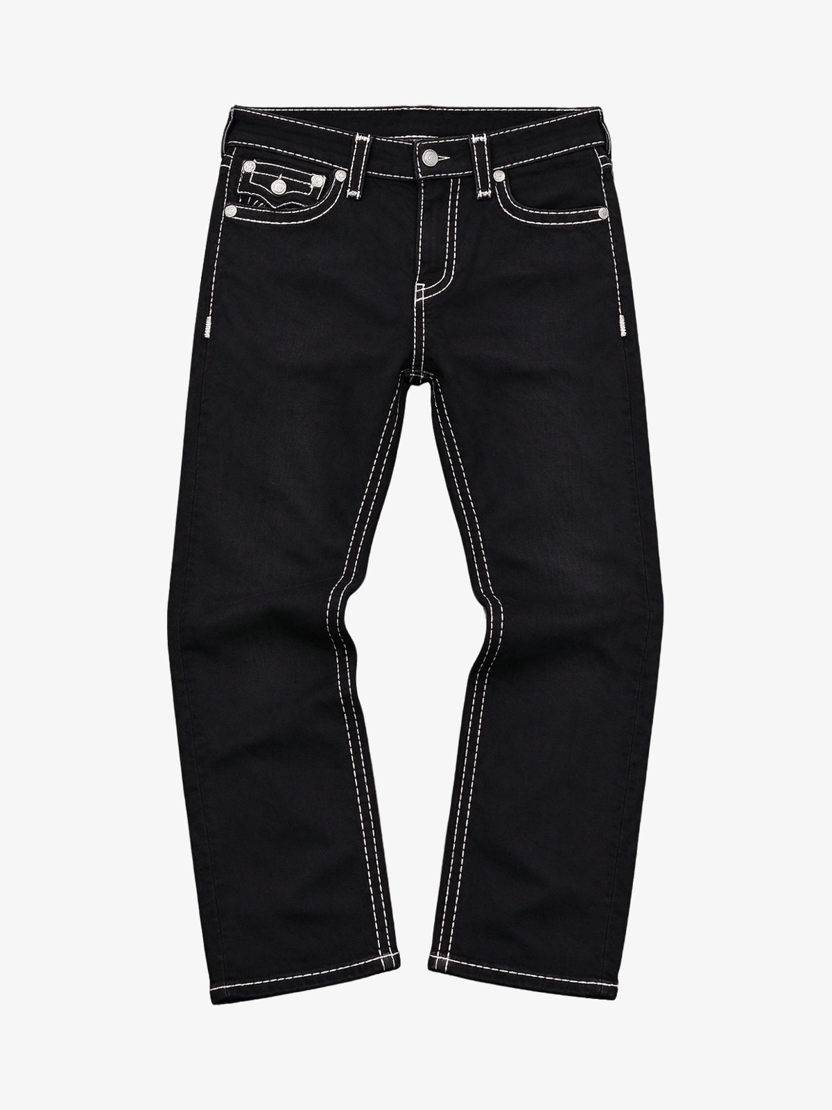 Contrast Stitch Straight Jeans