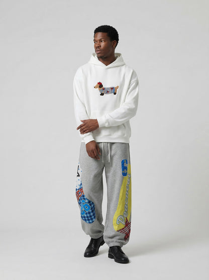 Baggy Grey Patchwork Sweatpants