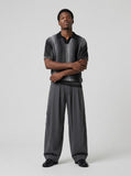 Gradient Striped Knitted Polo Shirt