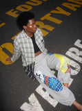 Baggy Grey Patchwork Sweatpants