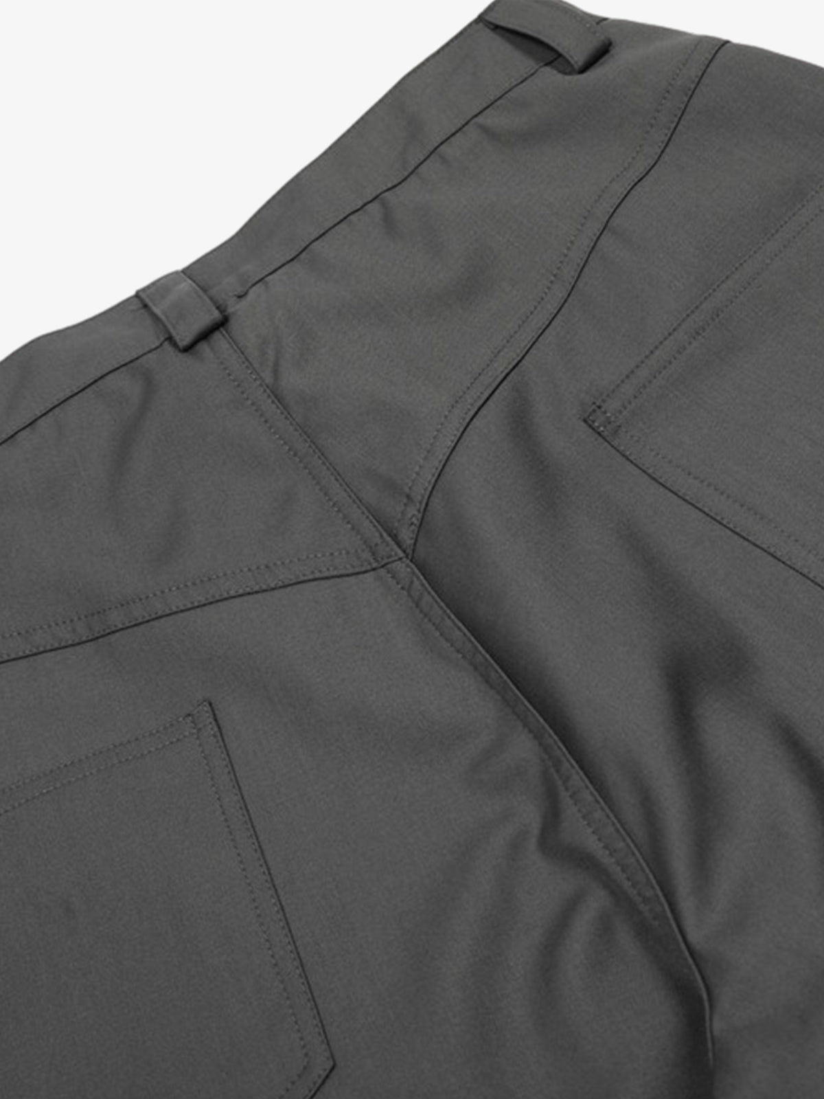 Adjustable Side Buttons Barrel Pants; Gray / S
