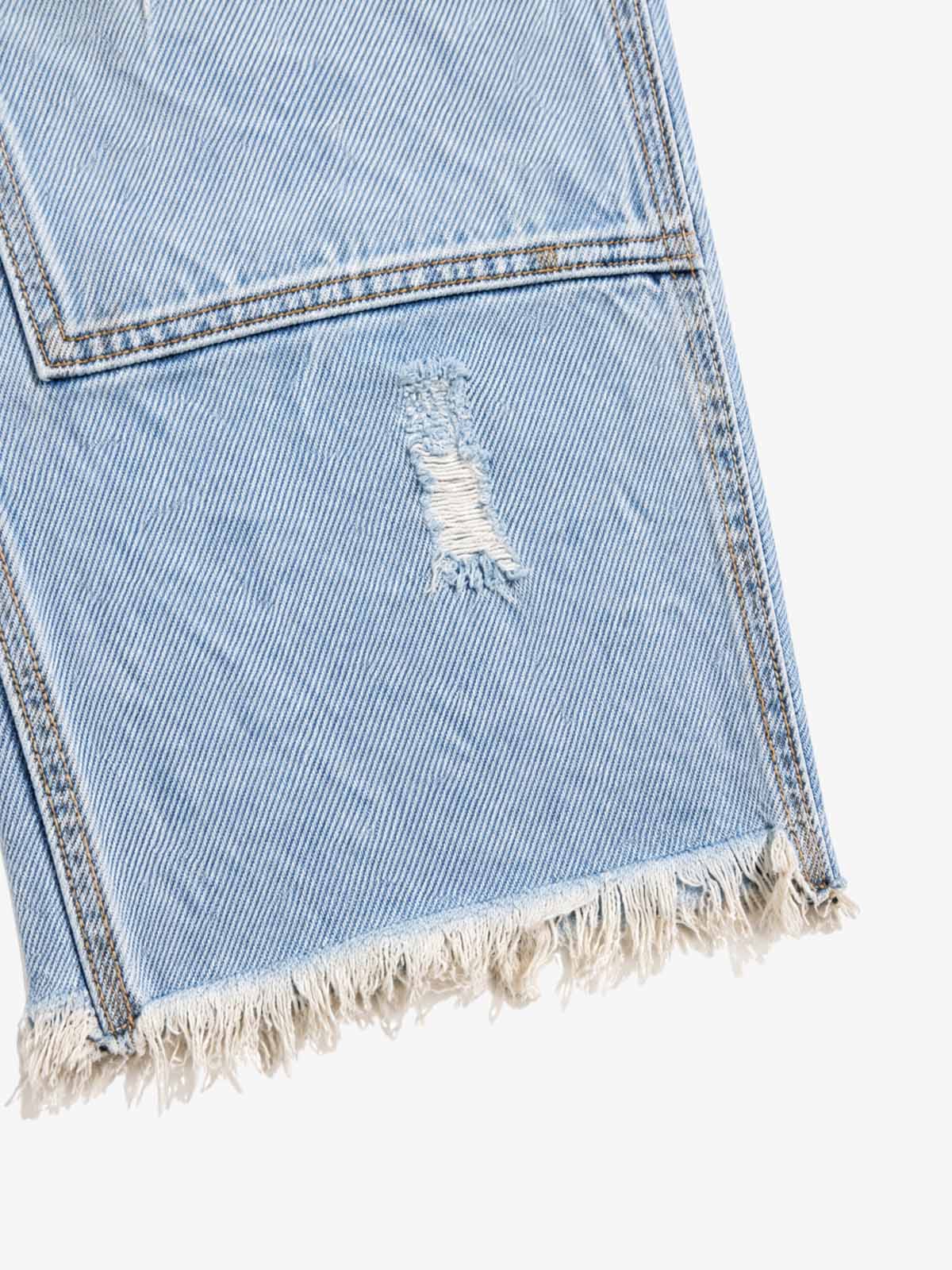 Action Figure Graphic Distressed Straight-Leg Utility Pants; Denim Blue / S, Denim Blue / M, Denim Blue / L, Denim Blue / XL, Denim Blue / 2XL