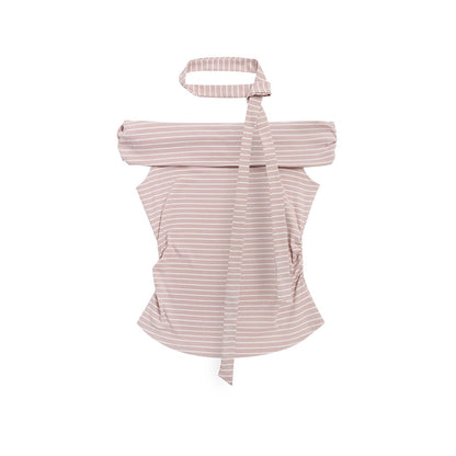 Sweet Off-Shoulder Striped Top