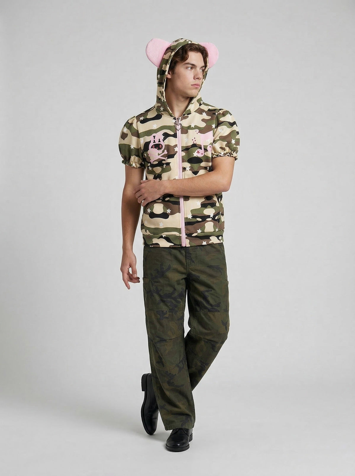 Playful Camouflage Hooded Jacket
