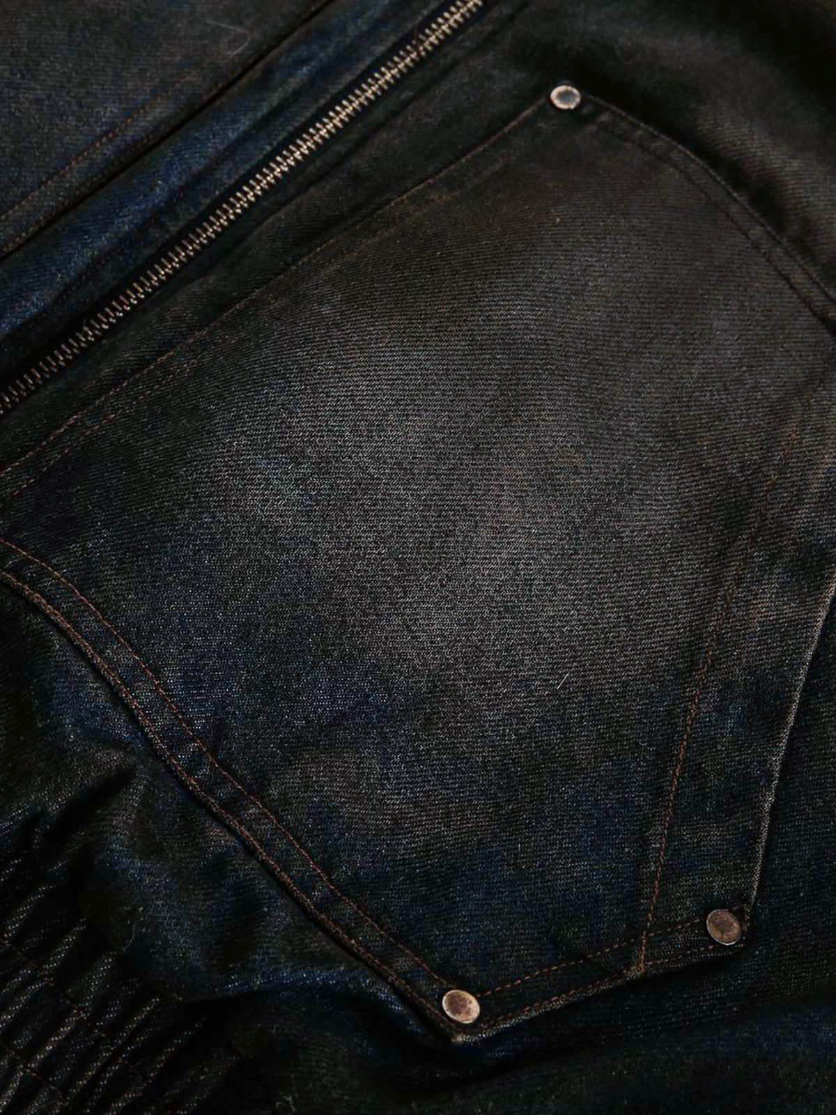 Cotton Washed Fur Hooded Jacket - 2265; Deep Blue / S, Deep Blue / M, Deep Blue / L, Deep Blue / XL, Deep Blue / 2XL, Deep Blue / 3XL