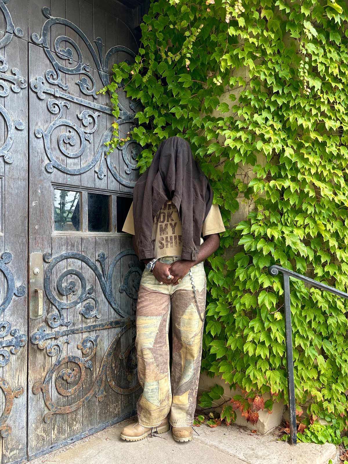 Thesupermade High Street Distressed Washed Printed Jeans - 2246; Brown / M, Brown / L, Brown / XL, Brown / 2XL