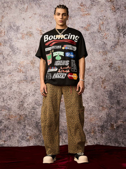 Cheetah Print Barrel Pants - 2416; Leopard / S, Leopard / M, Leopard / L, Leopard / XL, Leopard / 2XL