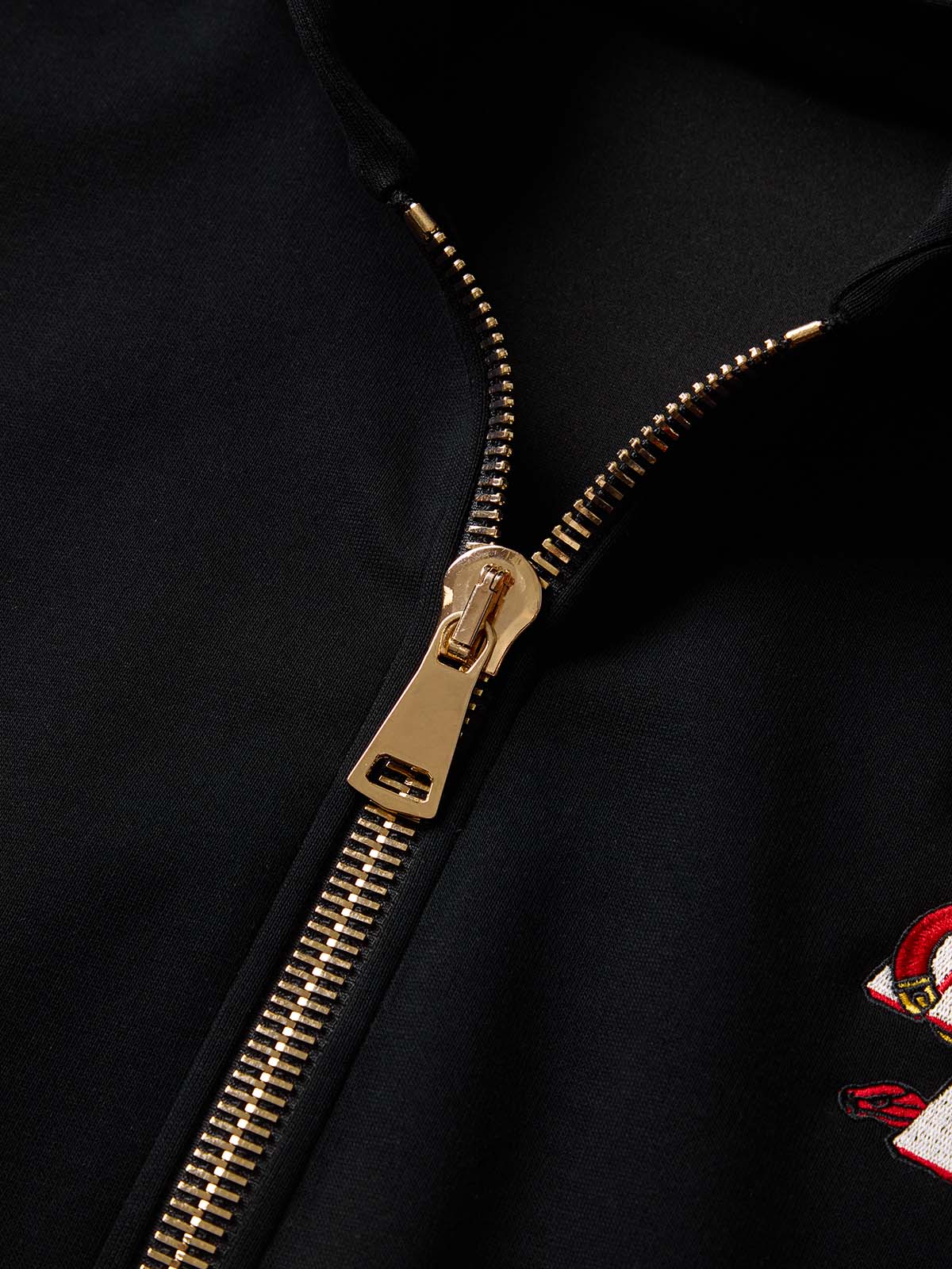 Original Embroidered Zip Up Hoodie; Black / M, Black / L, Black / XL, Black / 2XL