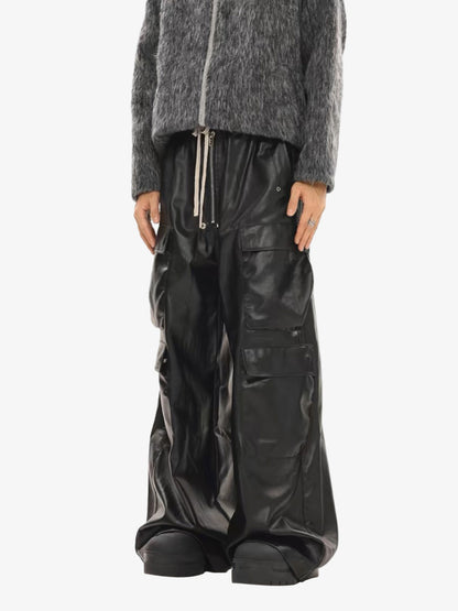 RO-style multi-pocket matte coated overalls - 2094; Black / M, Black / L, Black / XL, Black / 2XL
