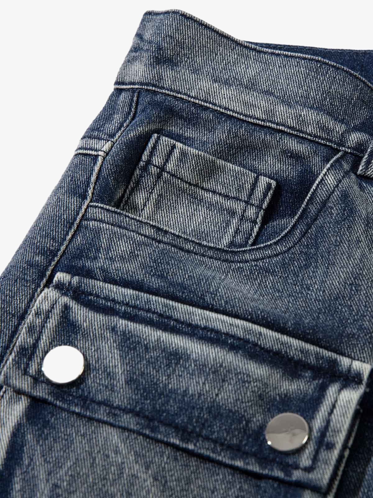 Thesupermade High Street Embroidery Hip-Hop Jeans - 2122; Blue / M, Blue / L, Blue / XL, Blue / 2XL