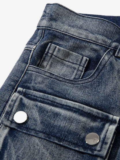 Thesupermade High Street Embroidery Hip-Hop Jeans - 2122; Blue / M, Blue / L, Blue / XL, Blue / 2XL