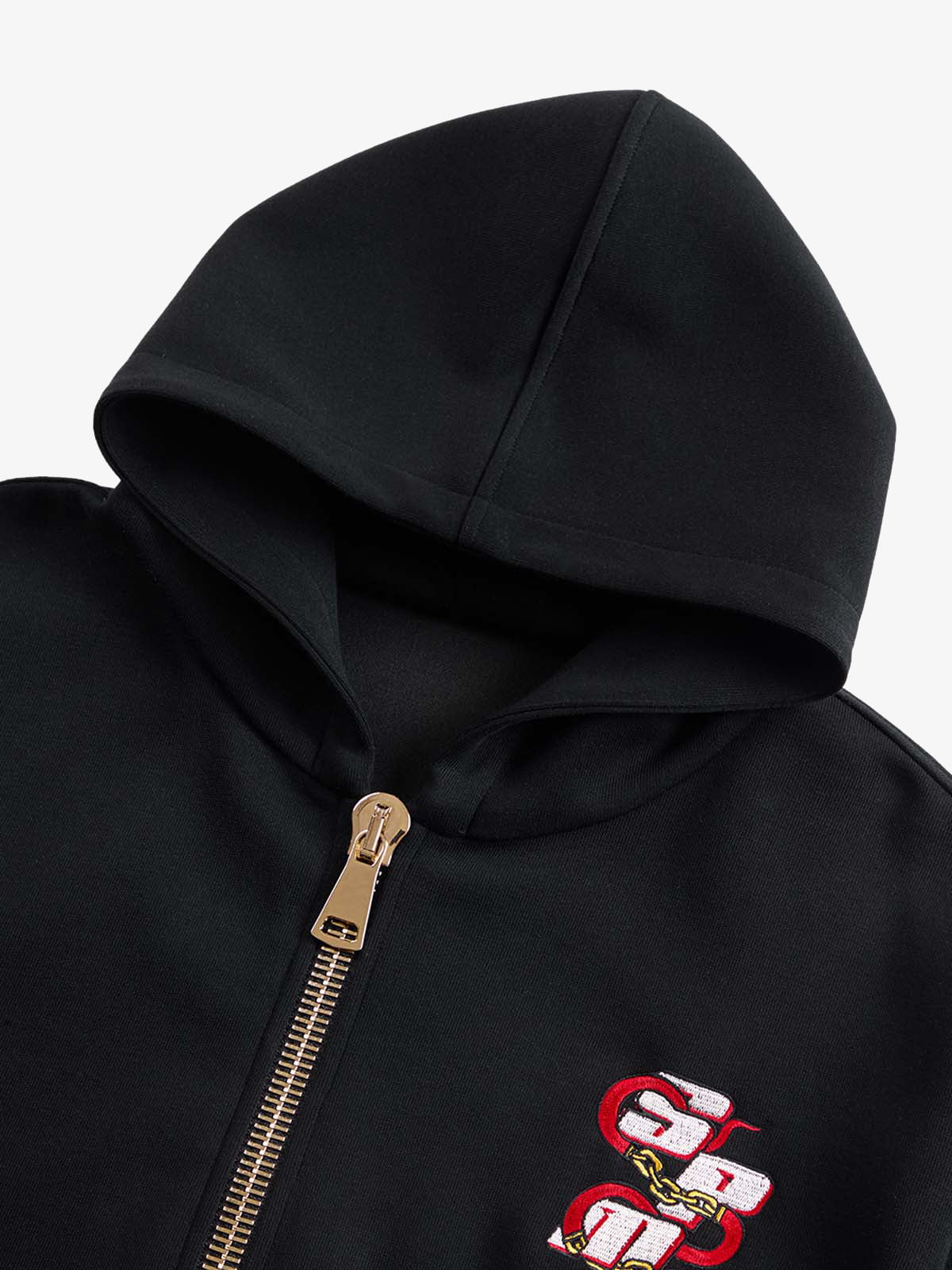 Original Embroidered Zip Up Hoodie; Black / M, Black / L, Black / XL, Black / 2XL