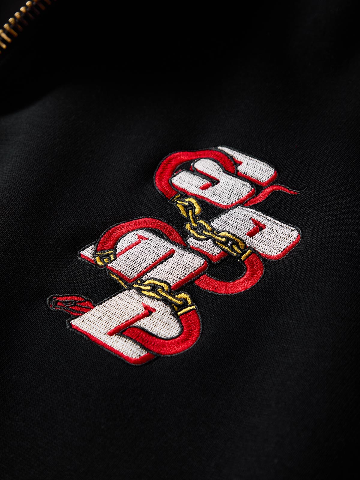 Original Embroidered Zip Up Hoodie; Black / M, Black / L, Black / XL, Black / 2XL