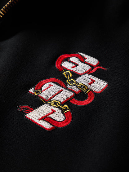 Original Embroidered Zip Up Hoodie; Black / M, Black / L, Black / XL, Black / 2XL