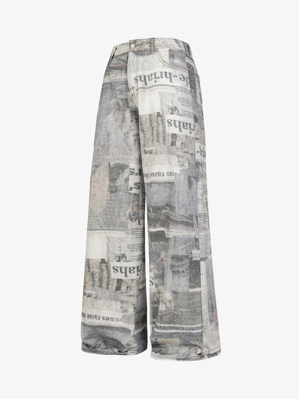 Graffiti Newspaper Baggy Jeans - 2404 