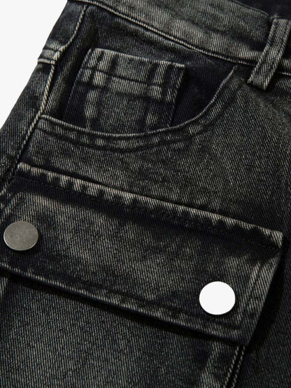 Thesupermade High Street Embroidery Hip-Hop Jeans - 2122; Black / M, Black / L, Black / XL, Black / 2XL