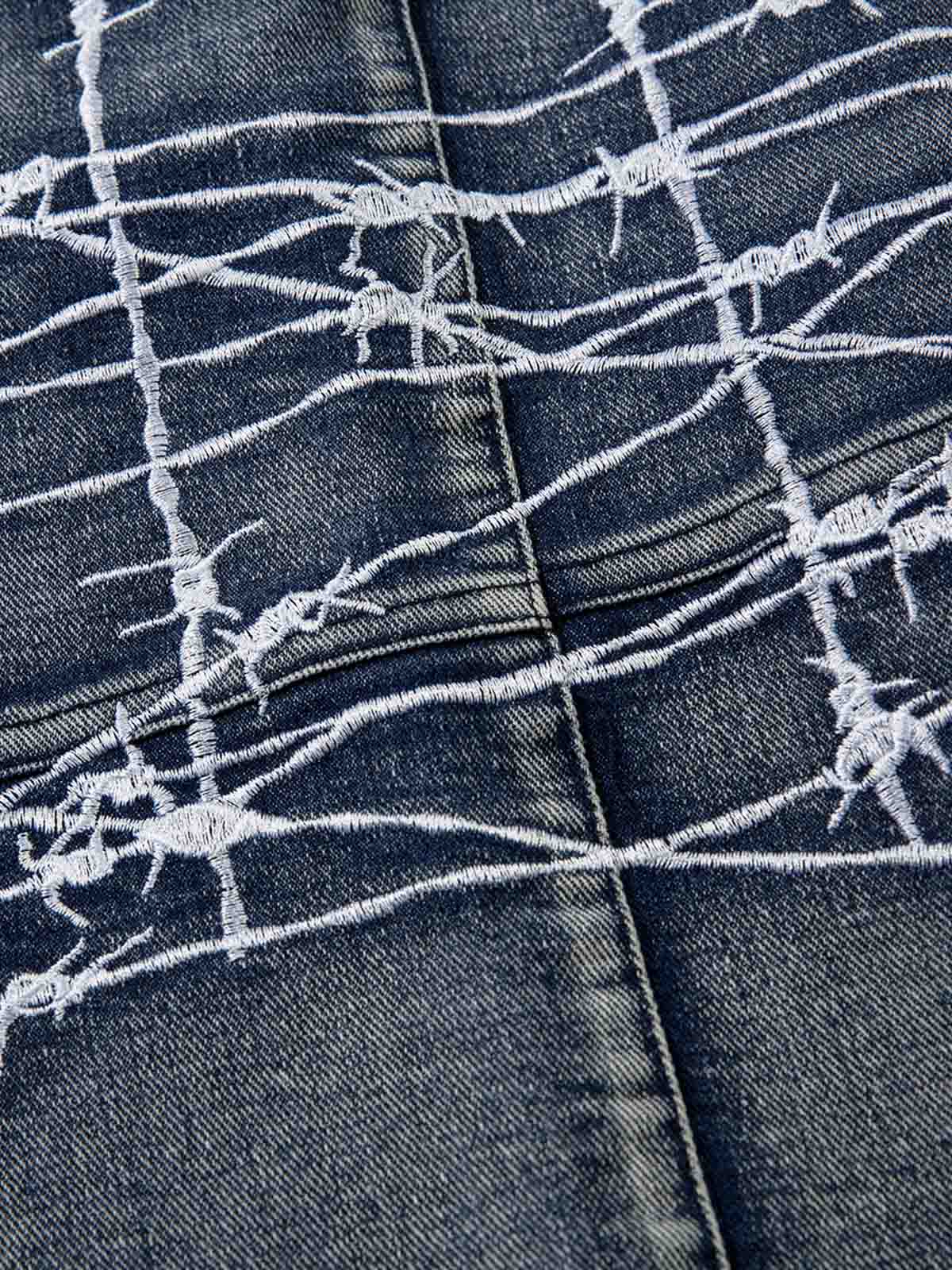 Thesupermade High Street Embroidery Hip-Hop Jeans - 2122; Blue / M, Blue / L, Blue / XL, Blue / 2XL
