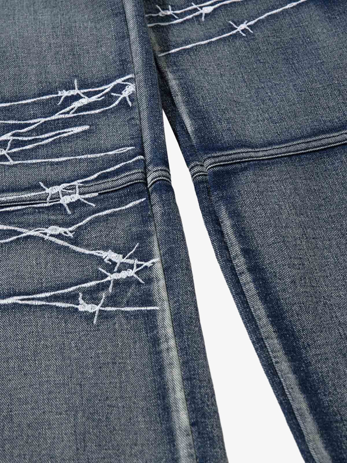Thesupermade High Street Embroidery Hip-Hop Jeans - 2122; Blue / M, Blue / L, Blue / XL, Blue / 2XL