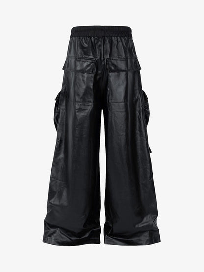 RO-style multi-pocket matte coated overalls - 2094; Black / M, Black / L, Black / XL, Black / 2XL