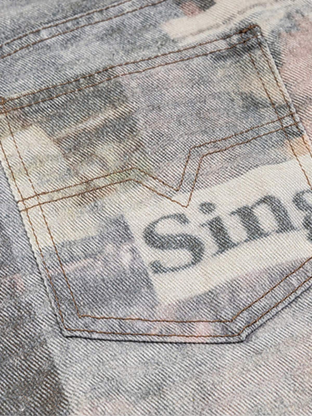 Graffiti Newspaper Baggy Jeans - 2404; Grey / M, Grey / L, Grey / XL, Grey / 2XL, Grey / 3XL