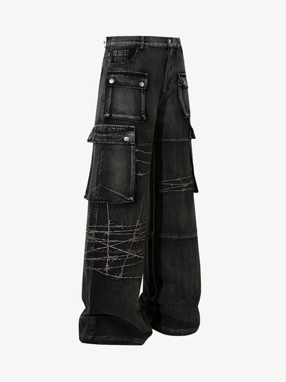 Thesupermade High Street Embroidery Hip-Hop Jeans - 2122 