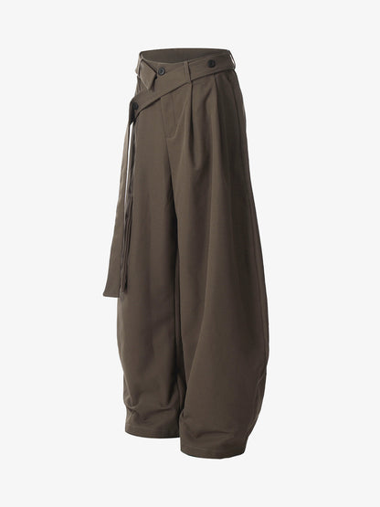 Pleated Belted Machete Track Pants; Coffee / S, Coffee / M, Coffee / L, Coffee / XL, Coffee / 2XL, Coffee / 3XL