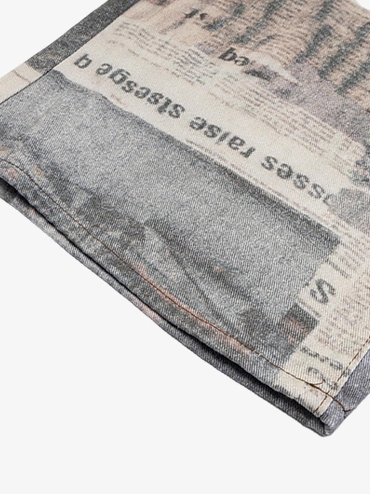 Graffiti Newspaper Baggy Jeans - 2404; Grey / M, Grey / L, Grey / XL, Grey / 2XL, Grey / 3XL