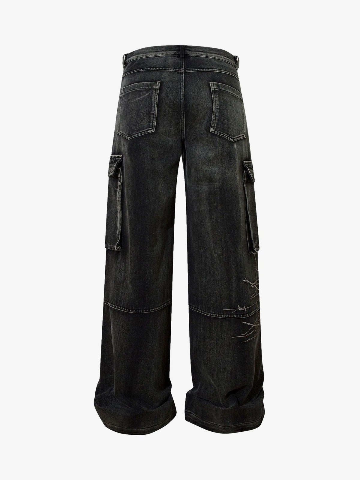 Thesupermade High Street Embroidery Hip-Hop Jeans - 2122; Black / M, Black / L, Black / XL, Black / 2XL