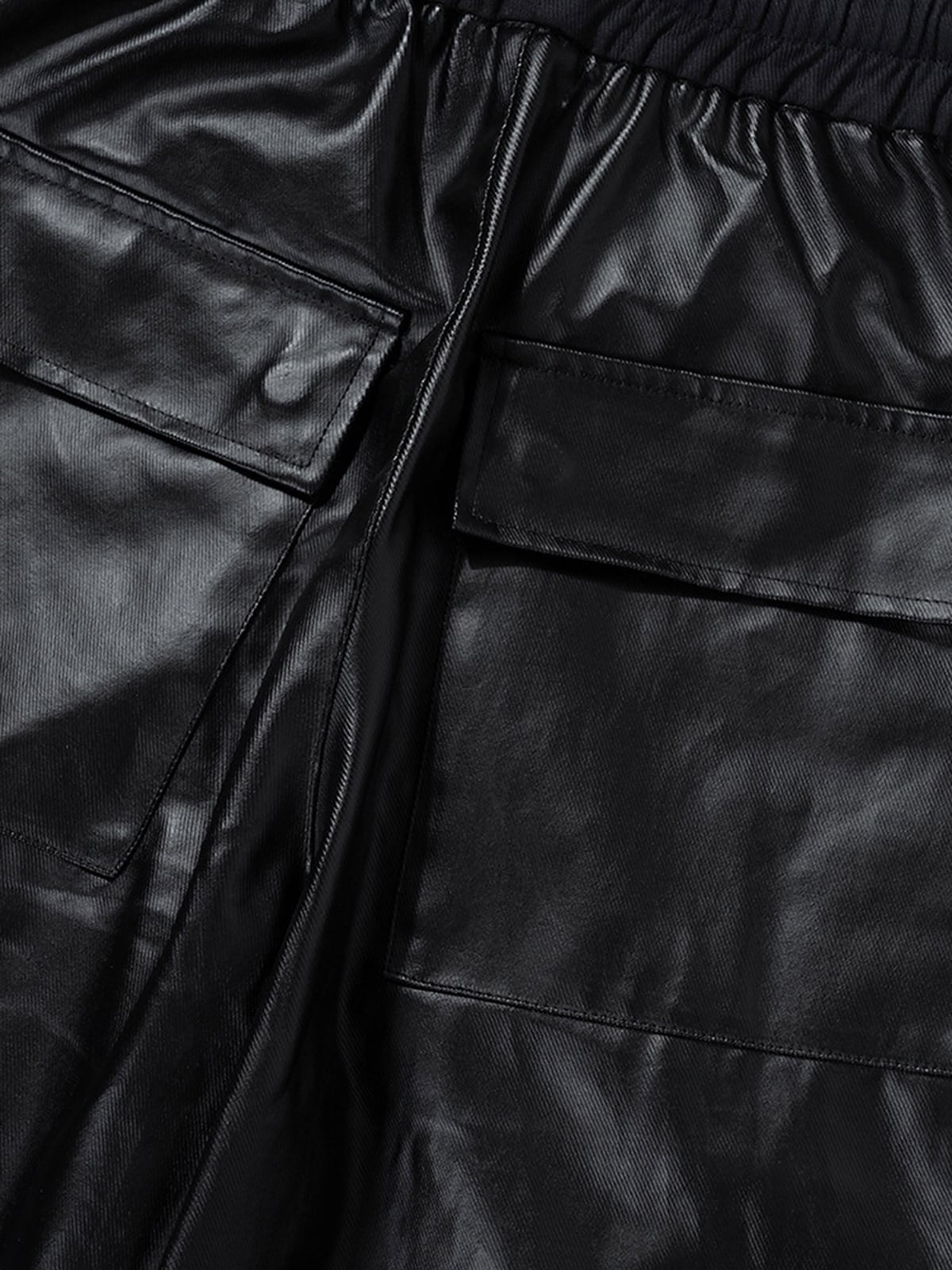 RO-style multi-pocket matte coated overalls - 2094; Black / M, Black / L, Black / XL, Black / 2XL