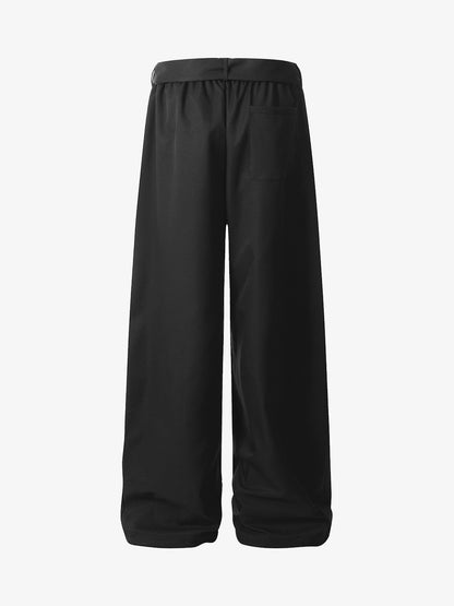 Pleated Belted Machete Track Pants; Black / S, Black / M, Black / L, Black / XL, Black / 2XL, Black / 3XL