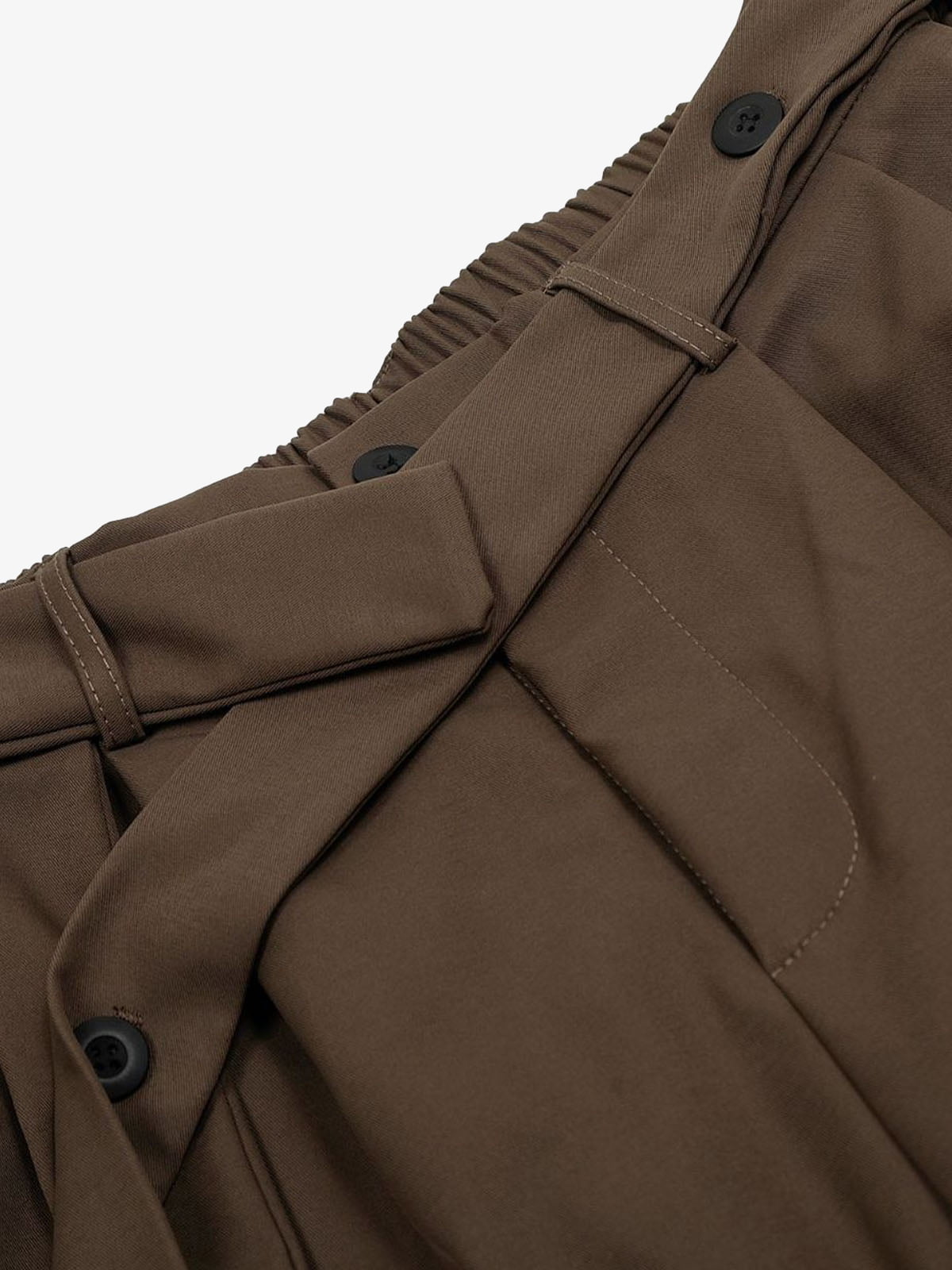 Pleated Belted Machete Track Pants; Coffee / S, Coffee / M, Coffee / L, Coffee / XL, Coffee / 2XL, Coffee / 3XL