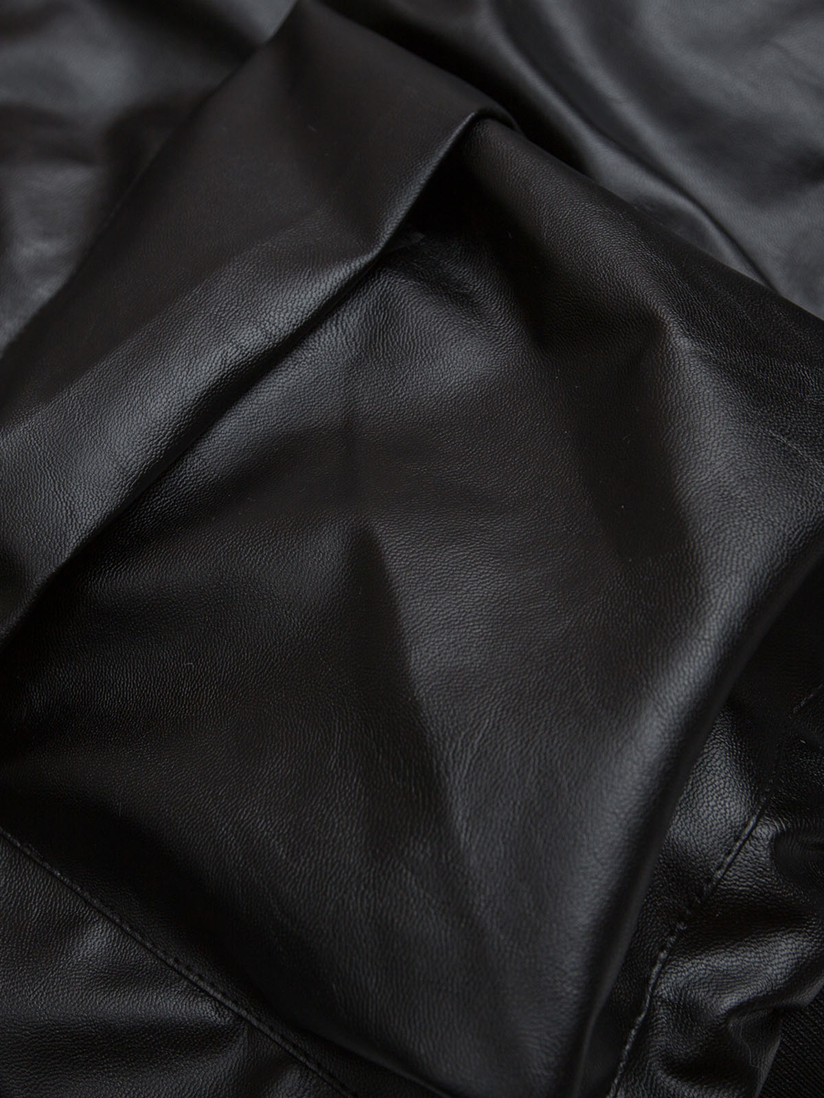 Deconstructed Multi Pocket Fur Hooded PU Leather Jacket - 2566; Black / M, Black / L, Black / XL, Black / 2XL, Black / 3XL
