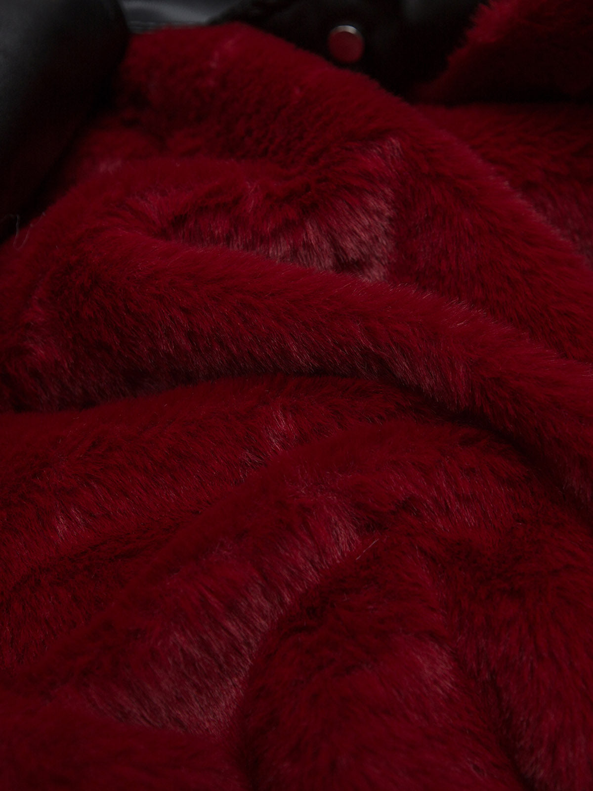 Deconstructed Multi Pocket Fur Hooded PU Leather Jacket - 2566; Red / M, Red / L, Red / XL, Red / 2XL, Red / 3XL