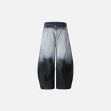 Bold Gradient Tie Dye Pleated Jeans