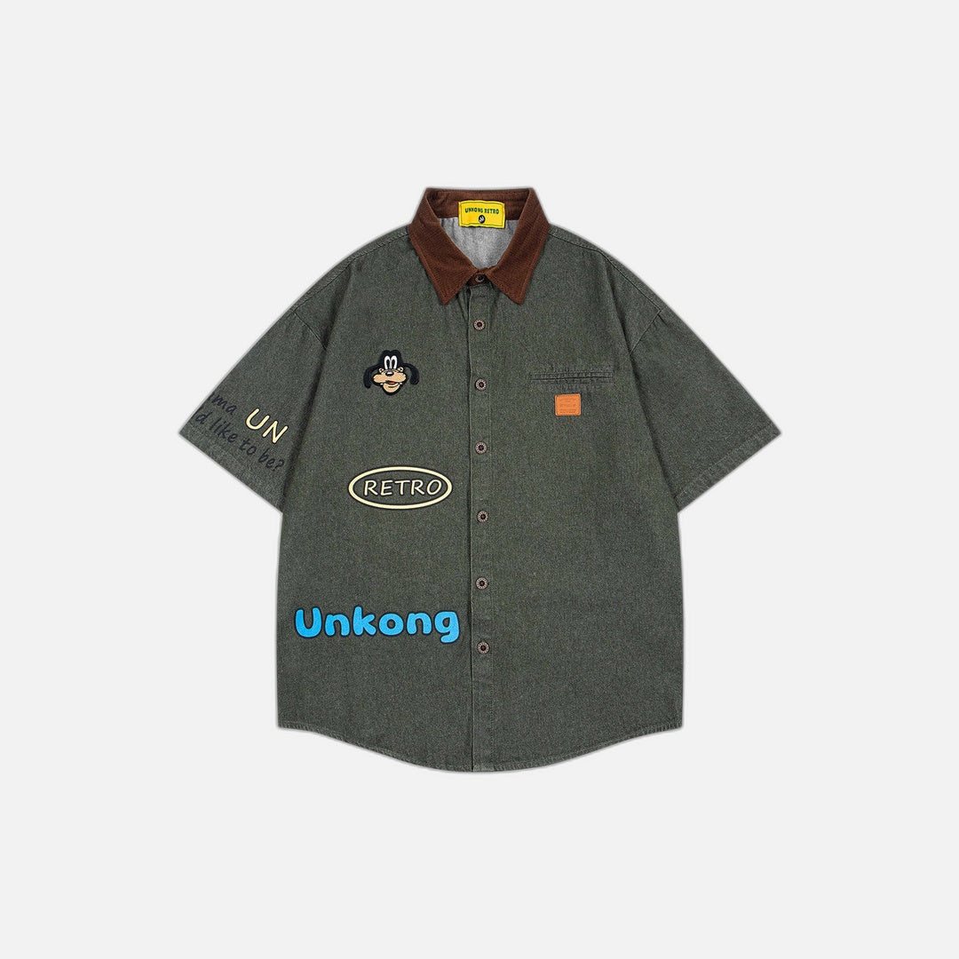 Mickey Mouse Washed Denim Summer Shirt