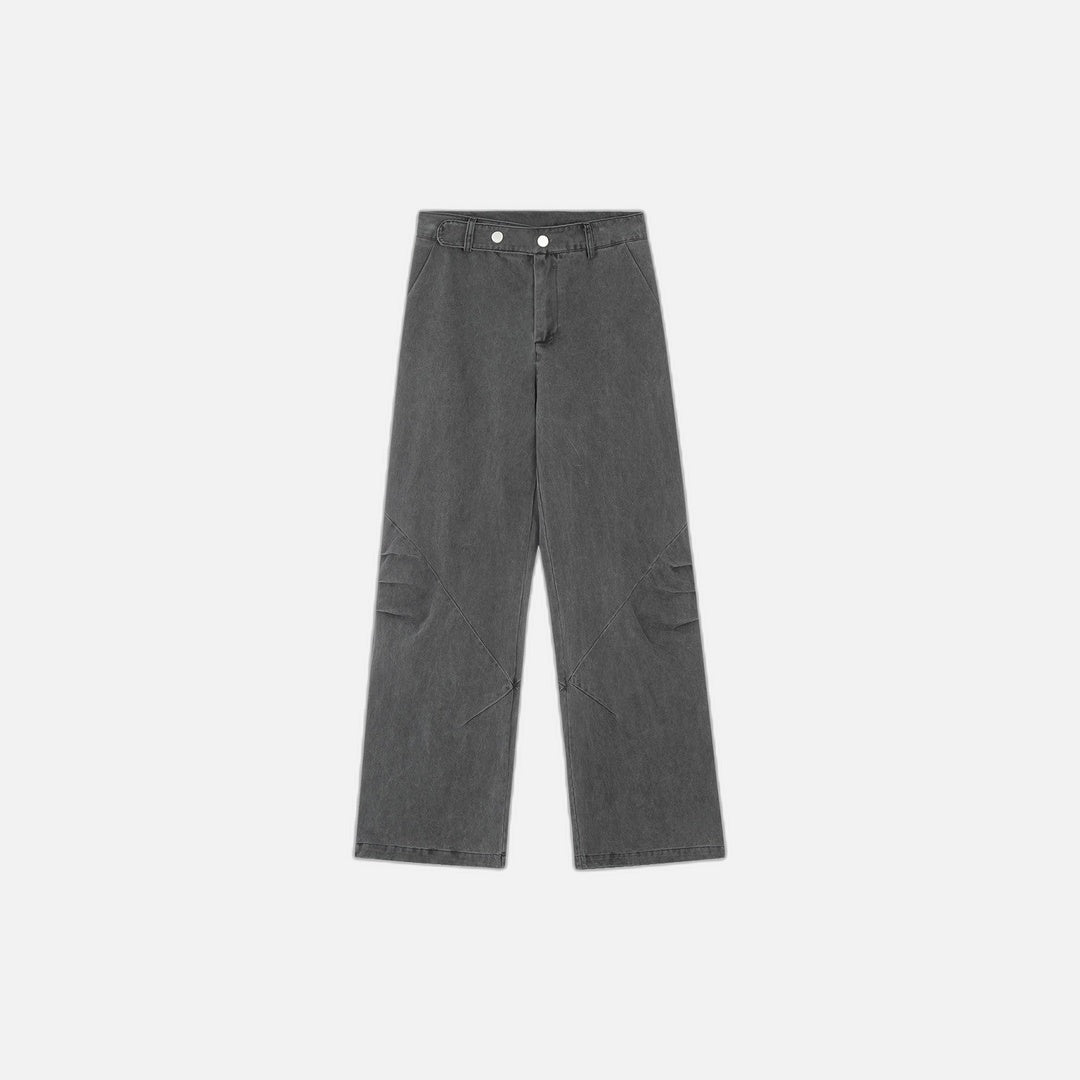 Trendy Punk Solid Color Pleated Pants