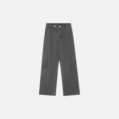 Trendy Punk Solid Color Pleated Pants