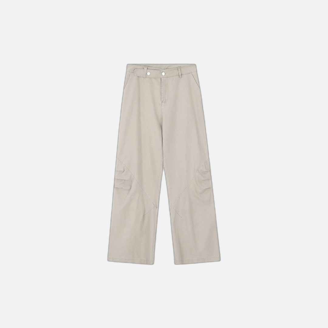 Trendy Punk Solid Color Pleated Pants