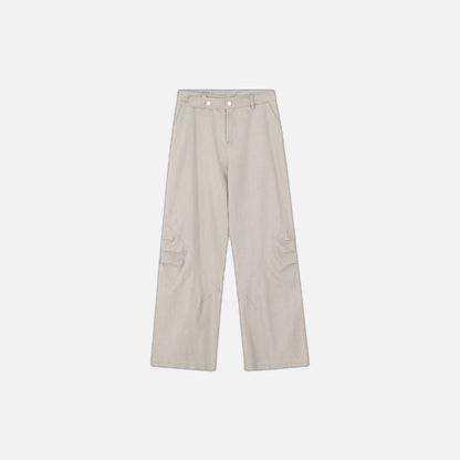 Trendy Punk Solid Color Pleated Pants