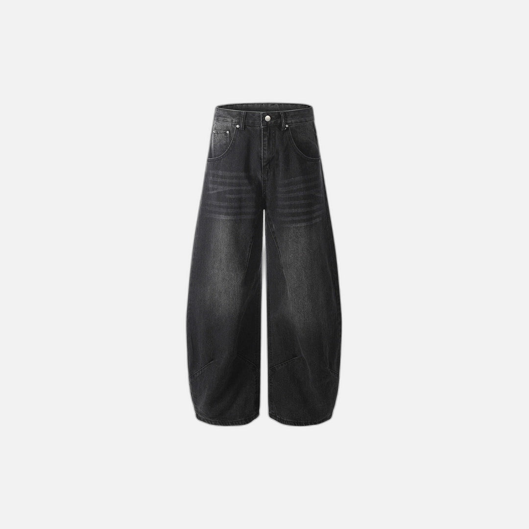 Retro Denim Scimitar Wide Leg Jeans