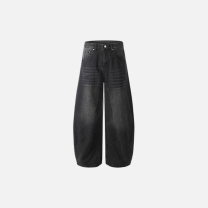 Retro Denim Scimitar Wide Leg Jeans