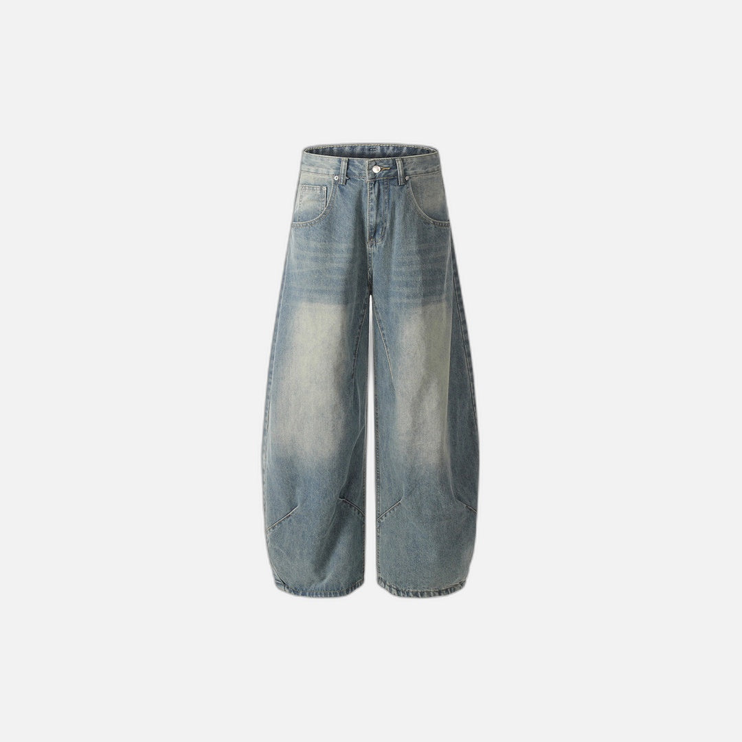 Retro Denim Scimitar Wide Leg Jeans