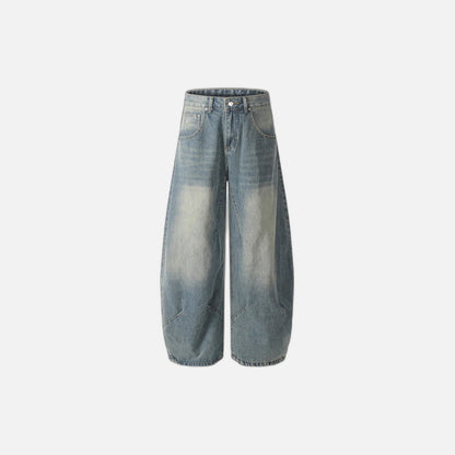 Retro Denim Scimitar Wide Leg Jeans