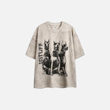 Vintage Doberman Print Casual T-Shirt