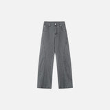 Vintage Wash Straight Leg Jeans