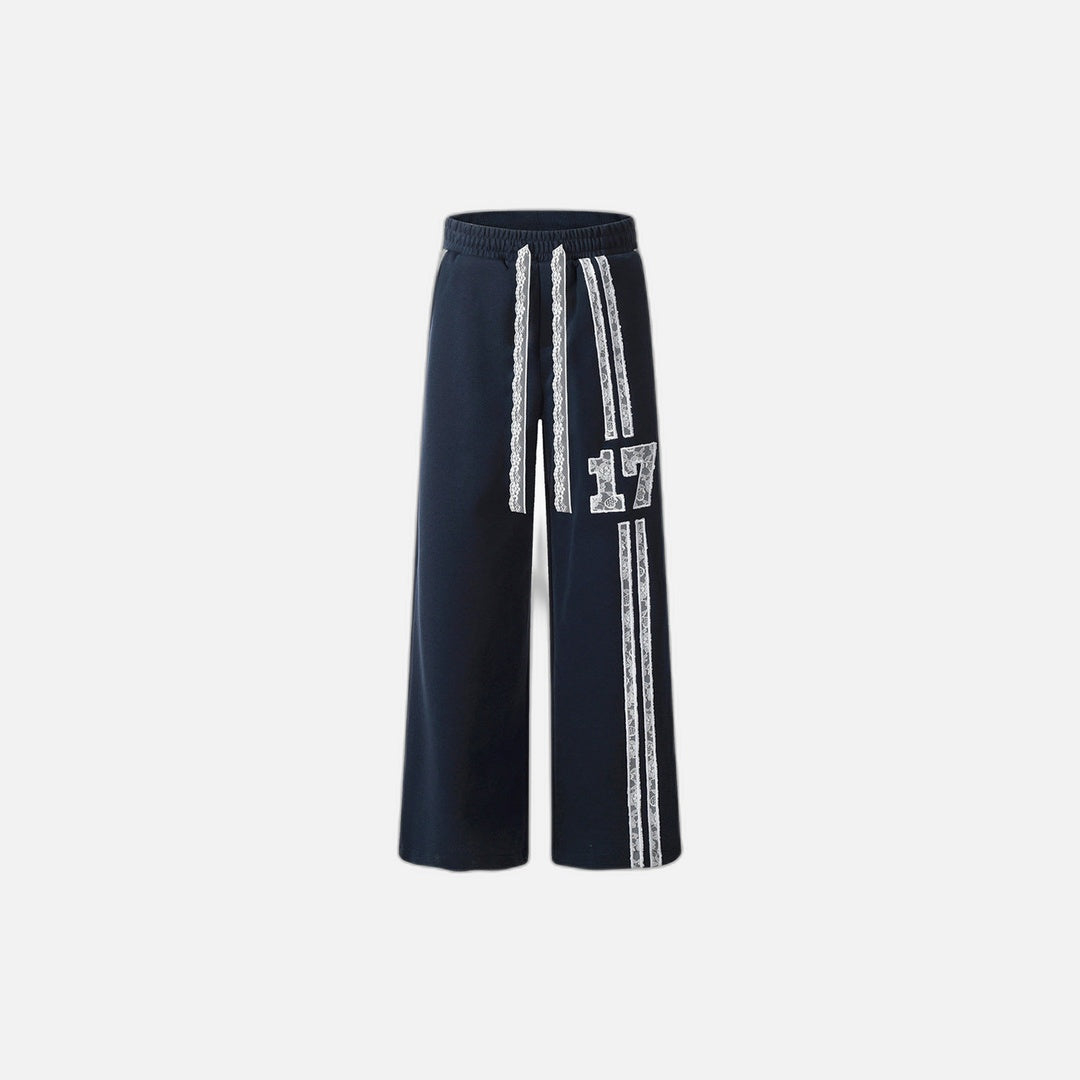 Stylish Lace Stitching Wide Leg